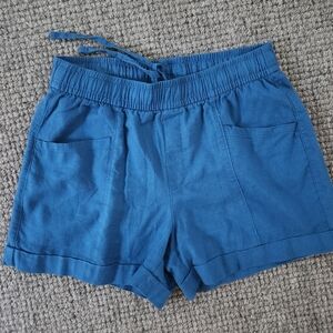 Old Navy Blue Women's Linen/Rayon Shorts